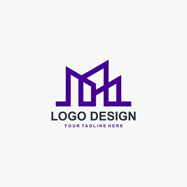 Letra Logo Design Vector Logotipo Inmobiliario Para Negocio — Vector de stock