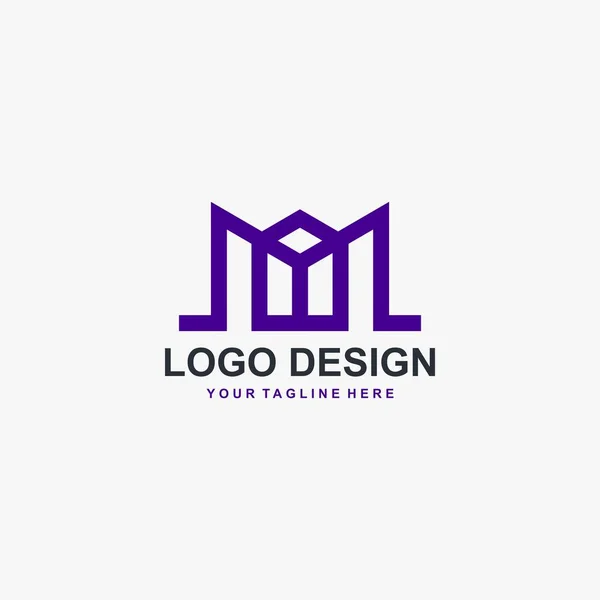 Letra Logo Design Vector Logotipo Inmobiliario Para Negocio — Vector de stock