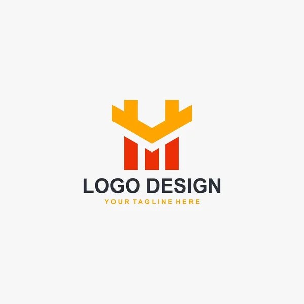 彼のロゴデザインベクトルを手紙 アブストラクトロゴデザインコンセプト — ストックベクタ