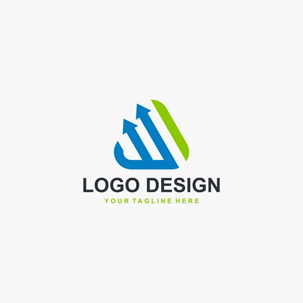 Vector Diseño Logotipo Flecha Triangular Concepto Abstracto Del Logotipo Para — Vector de stock