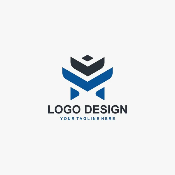 Mのロゴデザイン Mのサインテンプレート Mのテキストイラストデザインベクトル 企業のための概要テキストロゴデザインコンセプト — ストックベクタ
