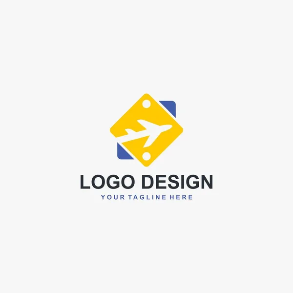 Vettore Progettazione Modello Logo Viaggio Illustrazione Icona Aereo Azienda Agenzia — Vettoriale Stock