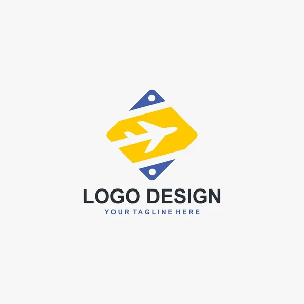 Vector Diseño Plantilla Logotipo Viaje Ilustración Icono Avión Empresa Agencia — Archivo Imágenes Vectoriales