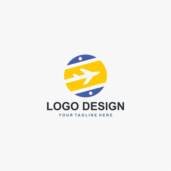 Vector Diseño Plantilla Logotipo Viaje Ilustración Icono Avión Empresa Agencia — Vector de stock