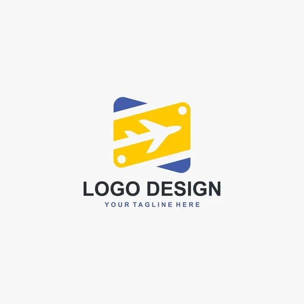 Reislogo Template Ontwerp Vector Vliegtuig Pictogram Illustratie Vakantie Logo Agentschap — Stockvector