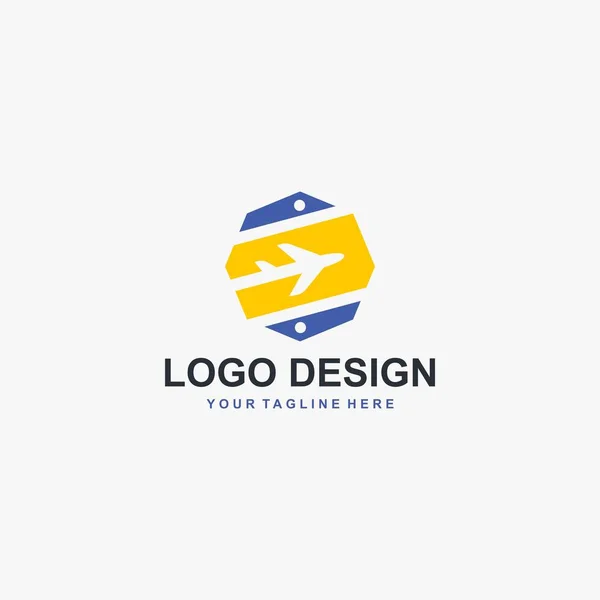 Vector Diseño Plantilla Logotipo Viaje Ilustración Icono Avión Empresa Agencia — Archivo Imágenes Vectoriales