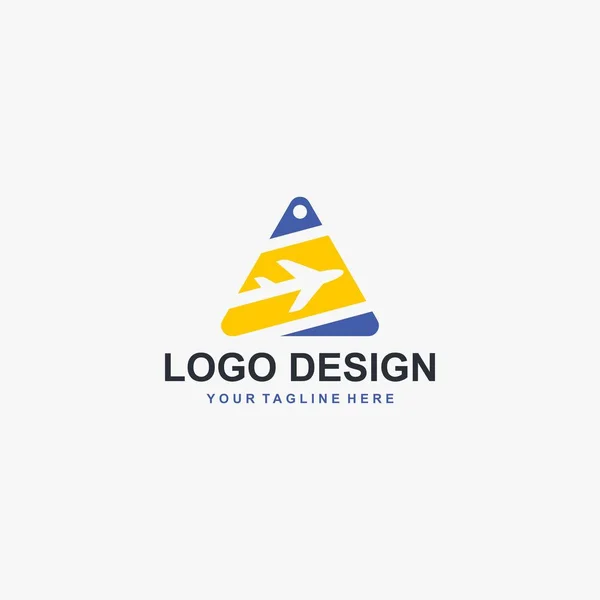 Vetor Design Modelo Logotipo Viagem Ilustração Ícone Avião Empresa Agência — Vetor de Stock