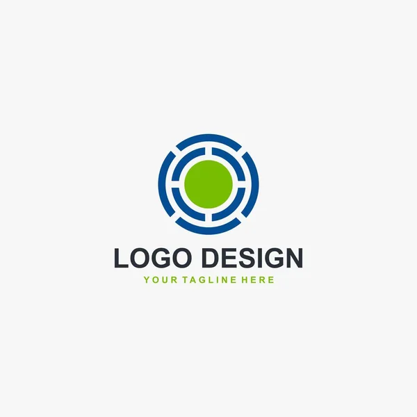 Projeto Ícone Elemento Logotipo Tecnologia Círculo Projeto Abstrato Ilustração Labirinto — Vetor de Stock