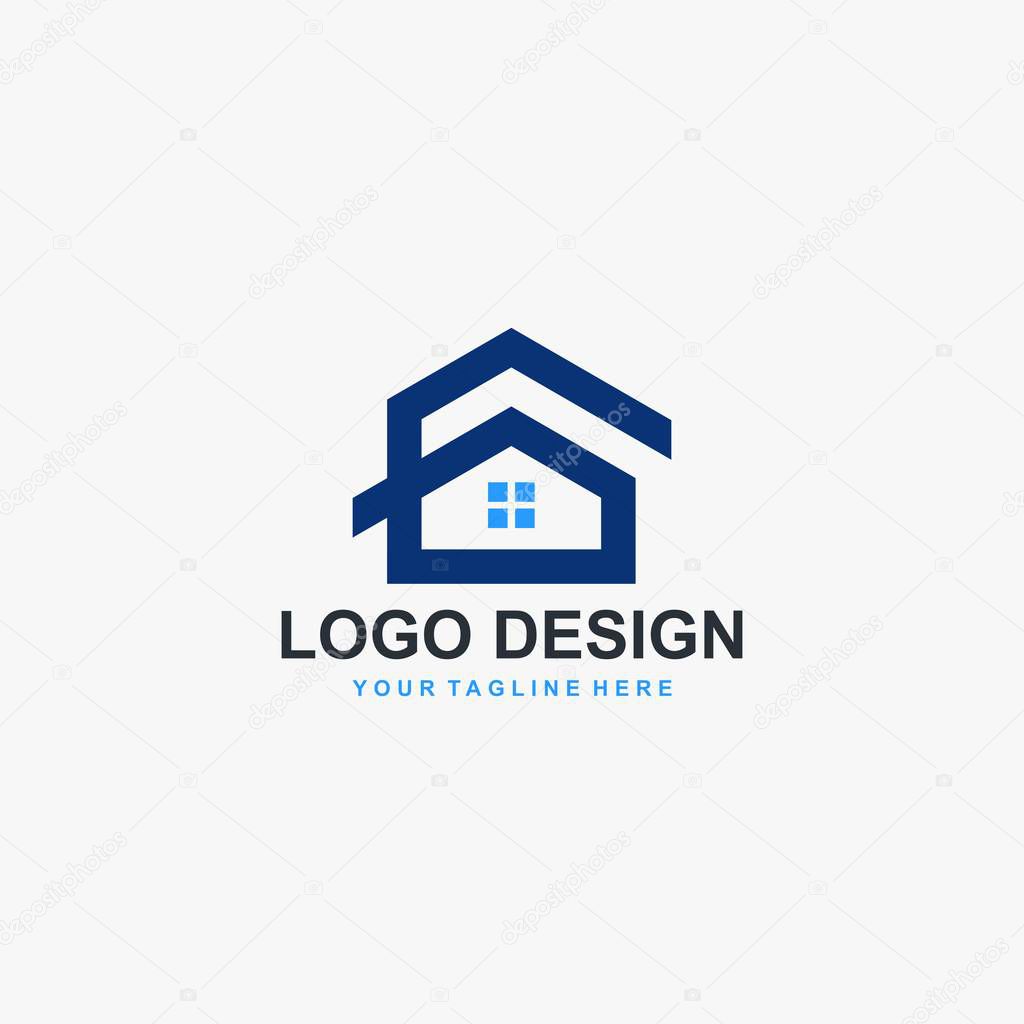 Letter G and real estate company logo design. Property management illustration logo - Vector.