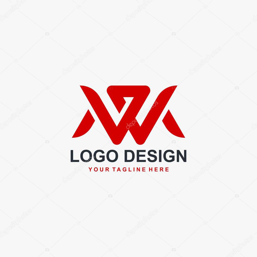 Letter WM logo design vector. Abstract logo design.