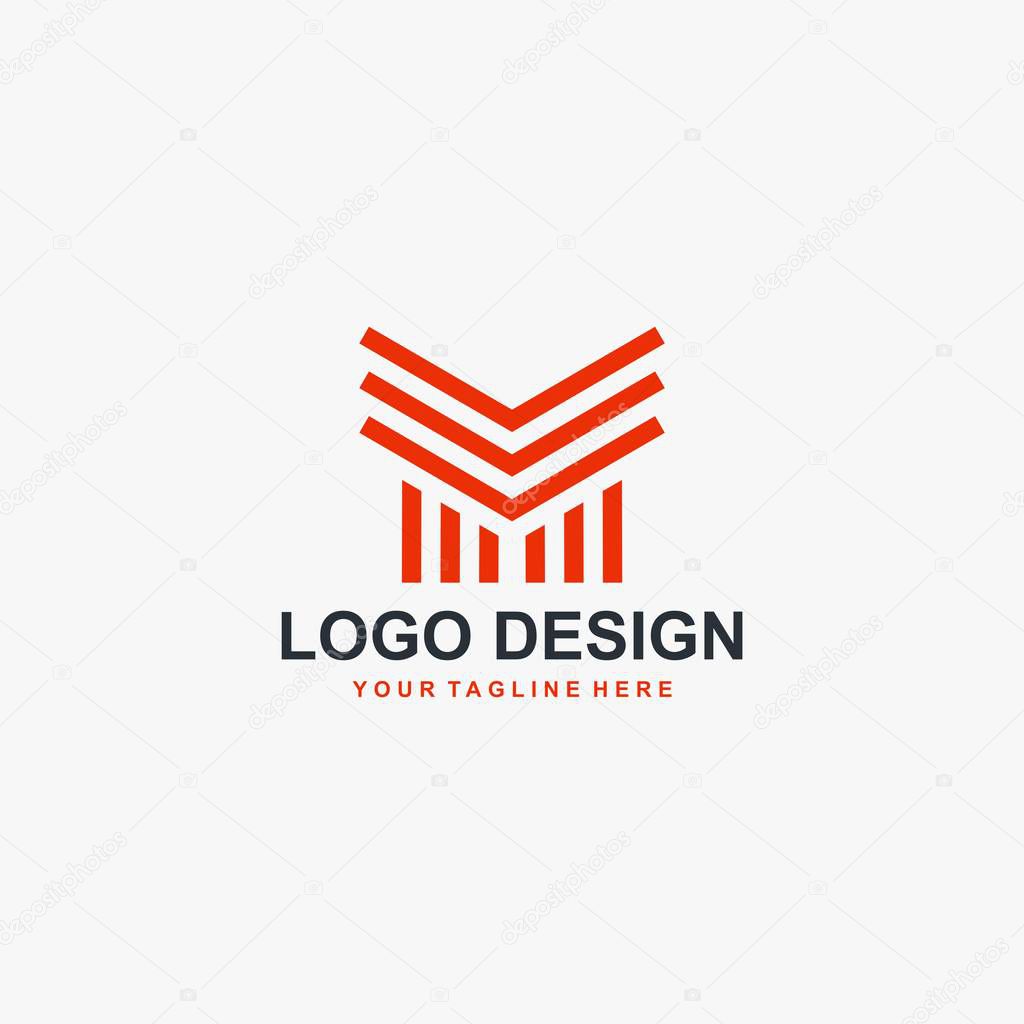 Letter M logo design vector. Real estate logo for your business.