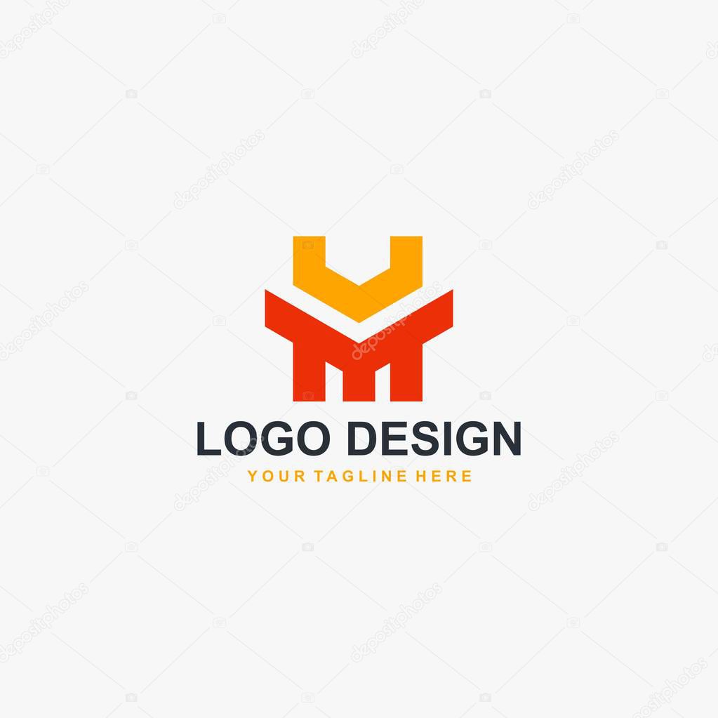 Letter HM logo design vector. Abstract logo design concept.
