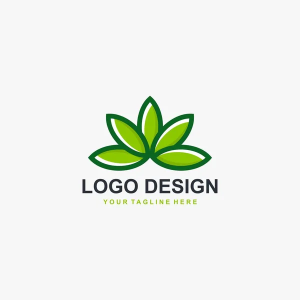 ロゴデザインベクトルを収穫 農業会社の葉丸アブストラクトデザイン — ストックベクタ