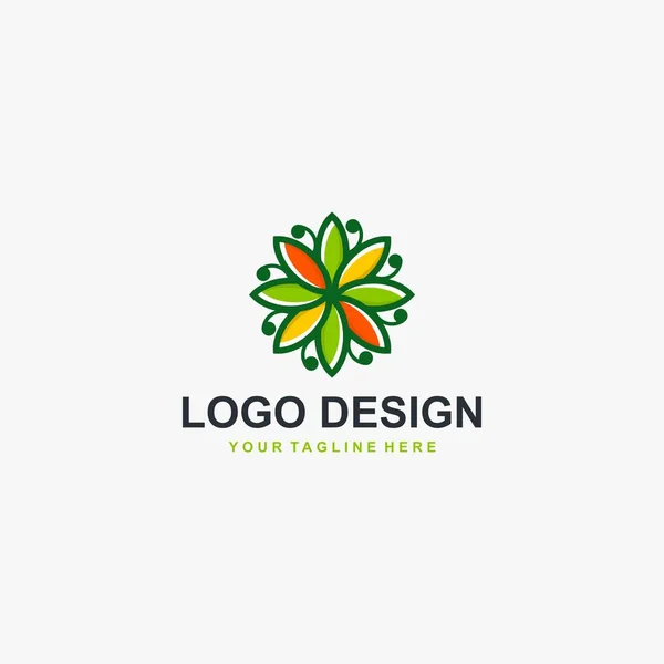 Harvest Logo Design Vector Leaf Circle Abstract Design Agriculture Company — Stock Vector