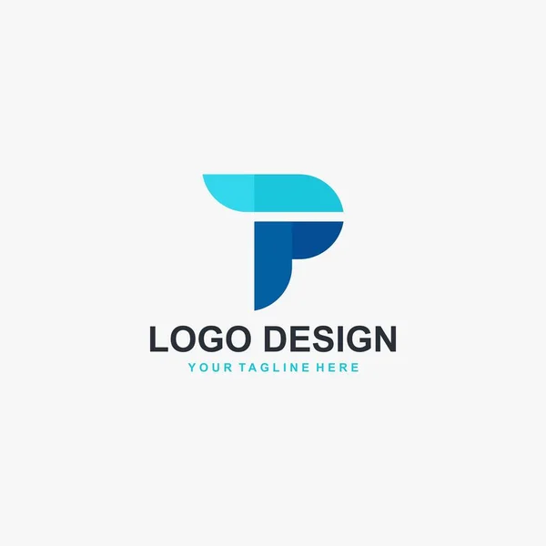 文字Pロゴデザインベクトル モノグラムタイプPイラストコンセプトロゴ 企業向けフォントタイプロゴのデザイン — ストックベクタ