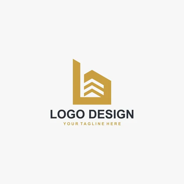 Lettre Logo Maison Vecteur Conception Illustration Logo Maison Conception Abstraite — Image vectorielle
