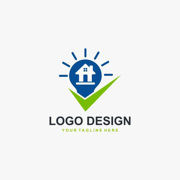 Home Solução Logo Design Ilustração Imobiliária Vector — Vetor de Stock