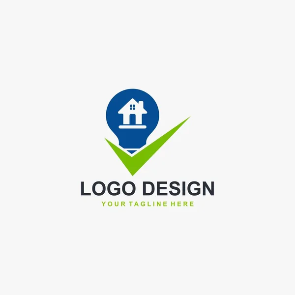 Inicio Solución Logo Diseño Ilustración Inmobiliaria Vector — Archivo Imágenes Vectoriales