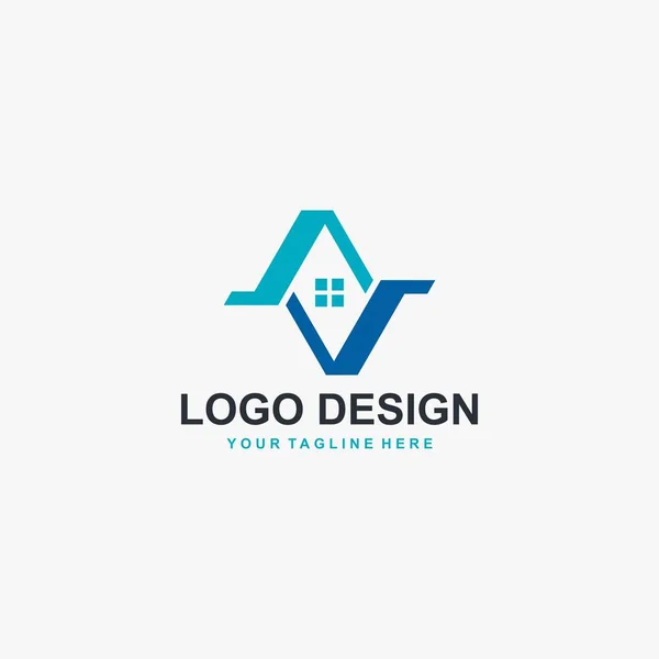 Vetor Design Logotipo Imobiliário Assinar Casa Logotipo Ilustração Design Logotipo — Vetor de Stock