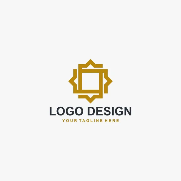 Islamisk Prydnad Logotyp Design Arabiska Mall Vektor Illustration — Stock vektor