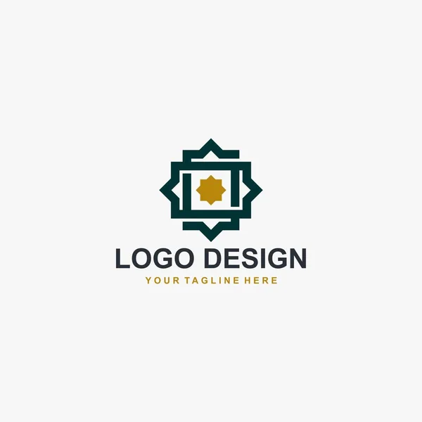 Islamisk Prydnad Logotyp Design Arabiska Mall Vektor Illustration — Stock vektor