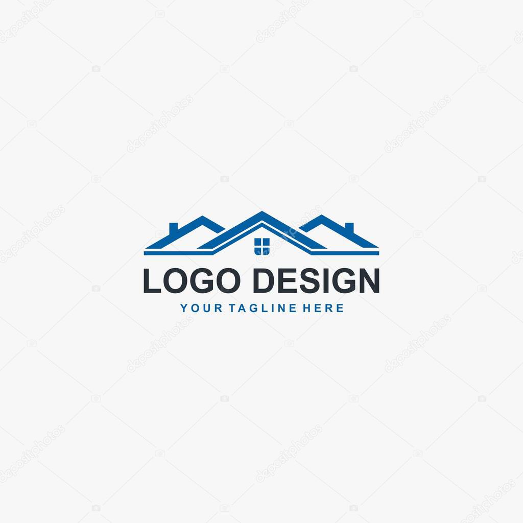 Real estate logo design vector. Sign house logo illustration. Abstract logo design for real estate company business.