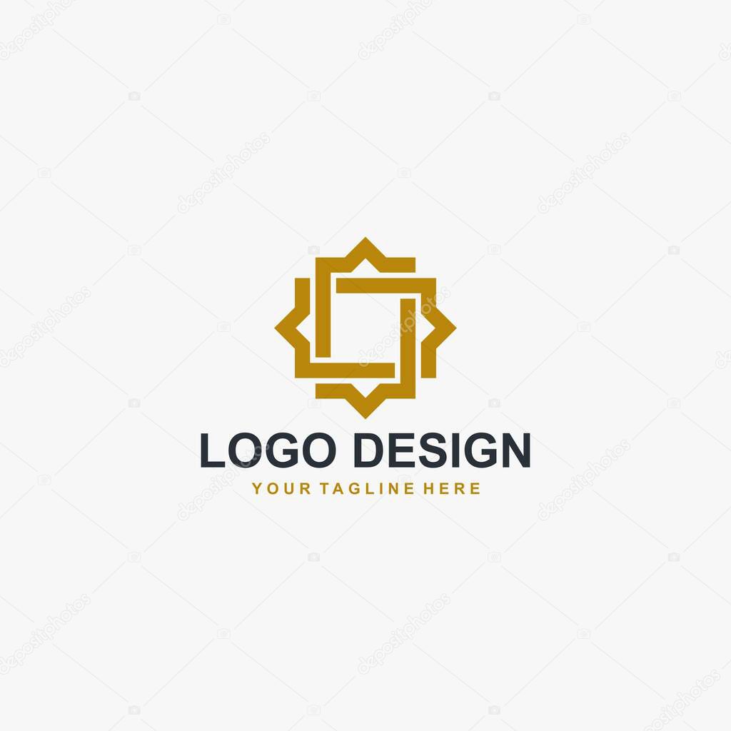 Islamic ornament logo design, arabic template vector illustration.