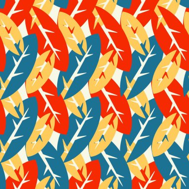 Kusursuz yaprak desenli vektör. Tam renkli tasarım illüstrasyonu.