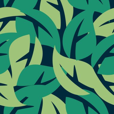 Kusursuz yaprak desenli vektör. Tam renkli tasarım illüstrasyonu.