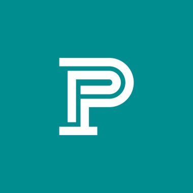 İlk monogram P harfi logo tasarım vektörü.