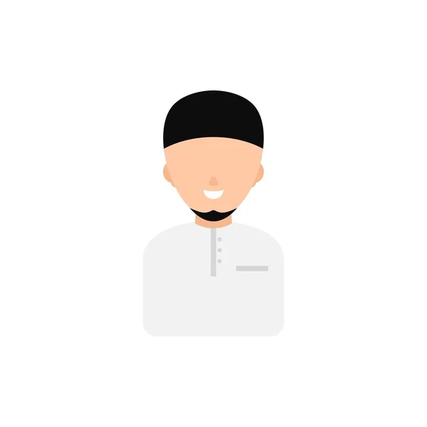 Muslim Mann Arabisches Lächeln Whit Cap Avatar Vektor Illustration — Stockvektor