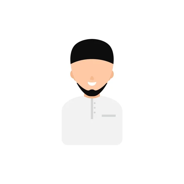 Uomo Musulmano Arabo Sorriso Con Tappo Avatar Vettoriale Illustrazione — Vettoriale Stock