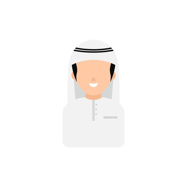 Muslim Pria Arab Tersenyum Whit Cap Avatar Vektor Ilustrasi - Stok Vektor