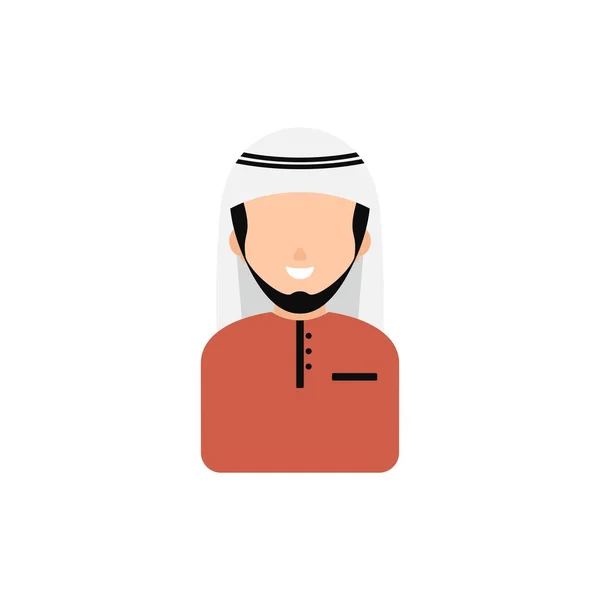 Hombre Musulmán Sonrisa Árabe Whit Cap Avatar Vector Ilustración — Archivo Imágenes Vectoriales