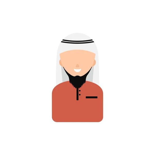 Homem Muçulmano Sorriso Árabe Whit Cap Avatar Vetor Ilustração —  Vetores de Stock