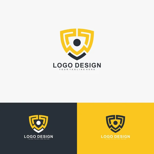Bouclier Sécurité Logo Design Vecteur — Image vectorielle