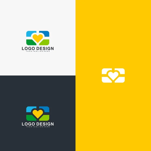 Enveloppe Aime Vecteur Conception Logo Sain — Image vectorielle