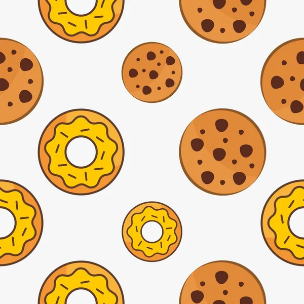Vector Diseño Patrones Comida Rápida Donut Kebab Queso Galletas Perrito — Archivo Imágenes Vectoriales