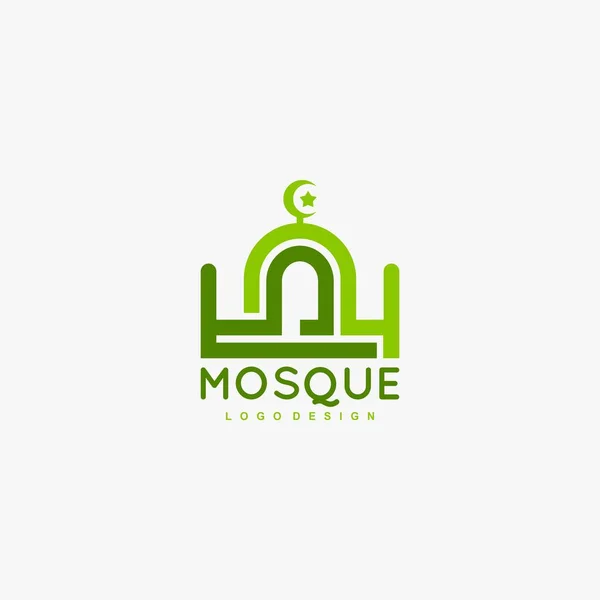Mesquita Logotipo Vetor Design Design Logotipo Edifício Muçulmano —  Vetores de Stock