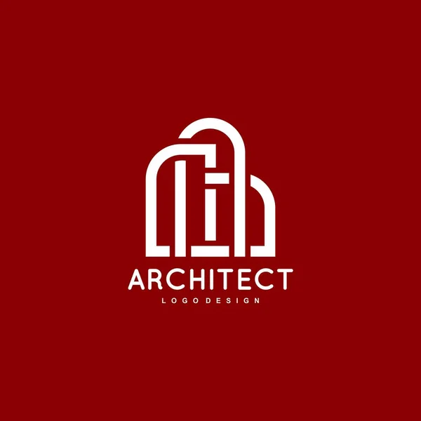 Architecte Logo Design Vecteur Conception Logo Bâtiment — Image vectorielle