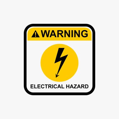 Elektrik tehlike simgesi uyarı sarı işaret taşıyıcı tasarımı