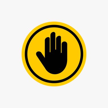 El durdurma uyarı simgesi tasarım vektörü.