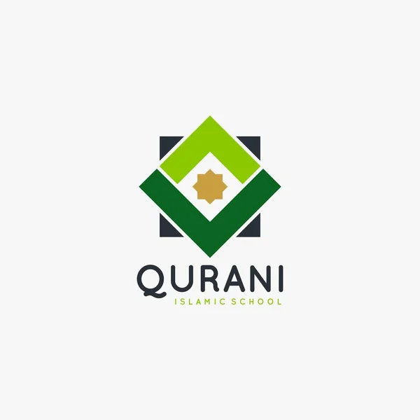 Quran Vetor Design Logotipo Islâmico Livro Design Logotipo Muçulmano —  Vetores de Stock
