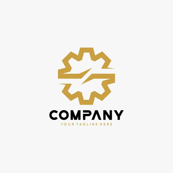 Vettore Progettazione Logo Ingranaggio Logo Industriale — Vettoriale Stock