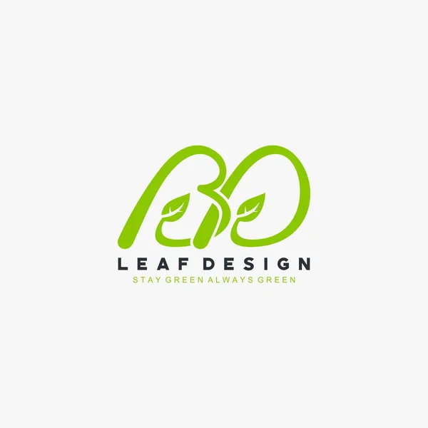 Lettre Feuille Vert Logo Design Vecteur — Image vectorielle