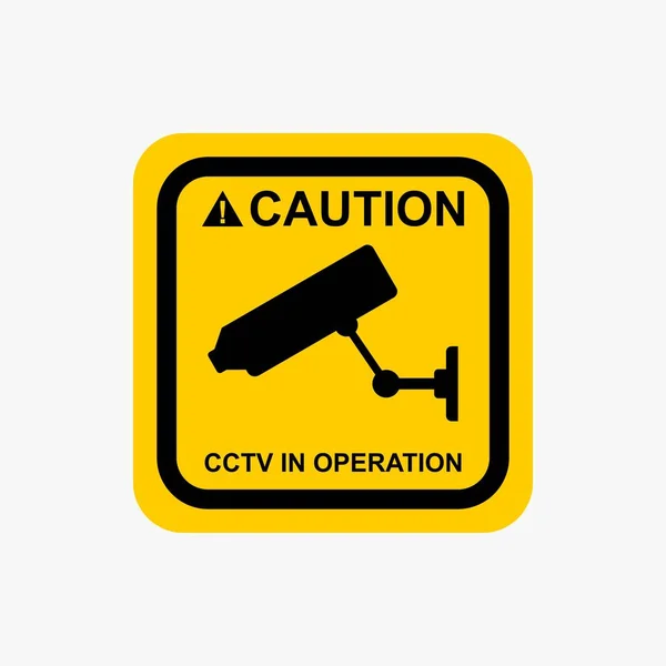 Cctv Werking Teken Waarschuwing Pictogram Ontwerp Vector — Stockvector