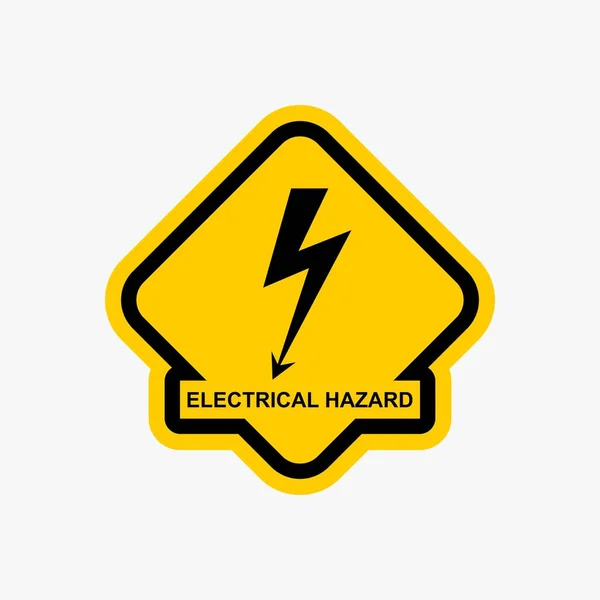 Elektrische Gefahr Symbol Warnung Gelb Zeichen Vektor Design — Stockvektor