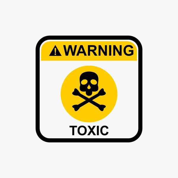 Toxic Crossbones Sign Warning Icon Design Vector — Stock Vector