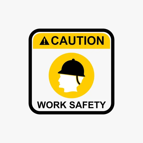 Work Safety Warning Sign Icon Design Vector — Stock Vector