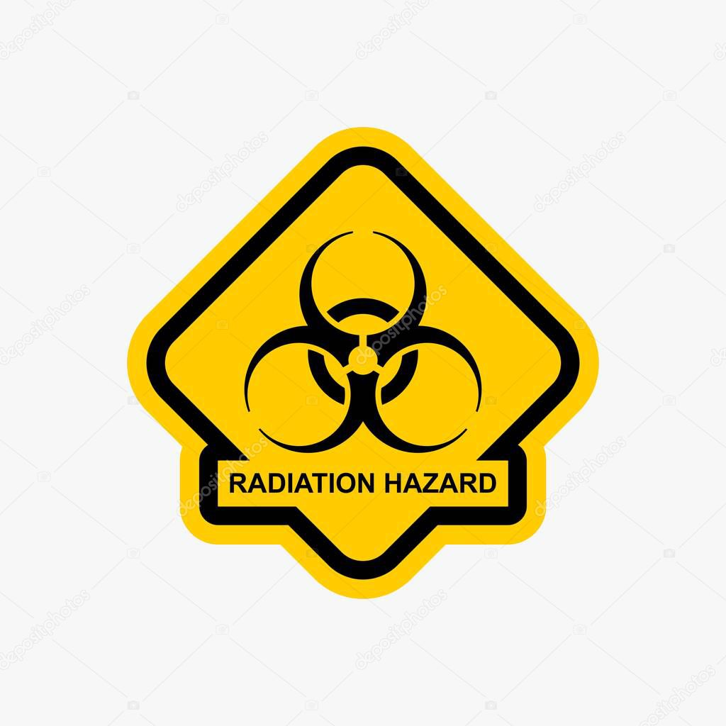 Radiation hazard icon nuclear warning sign vector design.
